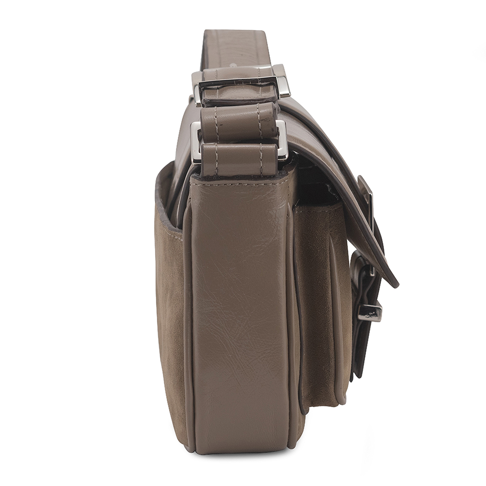 Bolsa Messenger Baronesa Verniz Khaki Multi