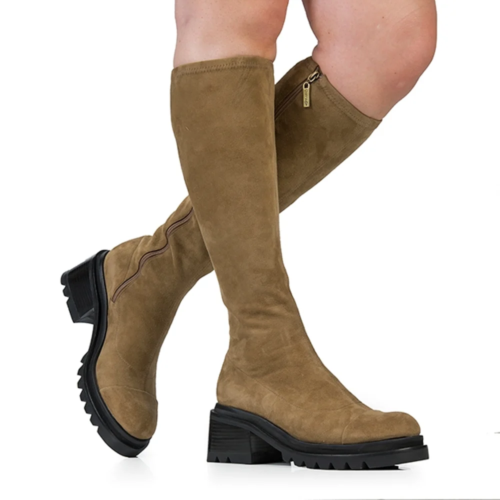 Bota Marchesi Pelica Acamurçada Stretch Baronesa Caramelo