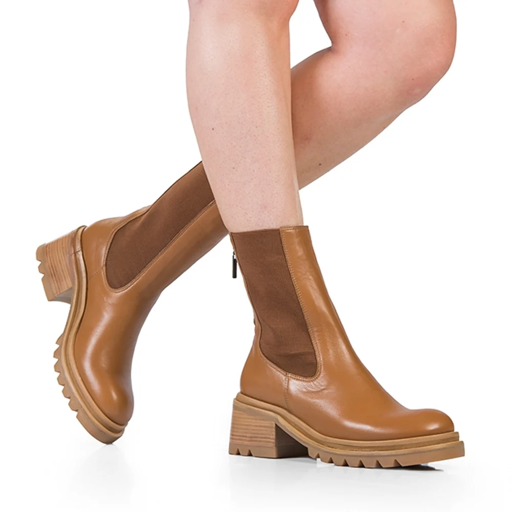 Bota Coturno Green Day Pelica Baronesa Caramelo