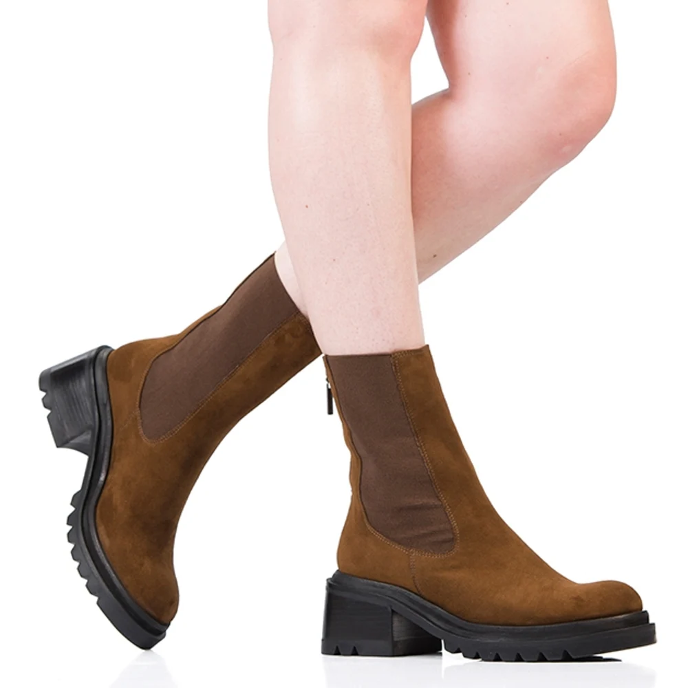 Bota Coturno Green Day Pelica Acamurçada Baronesa Marrom