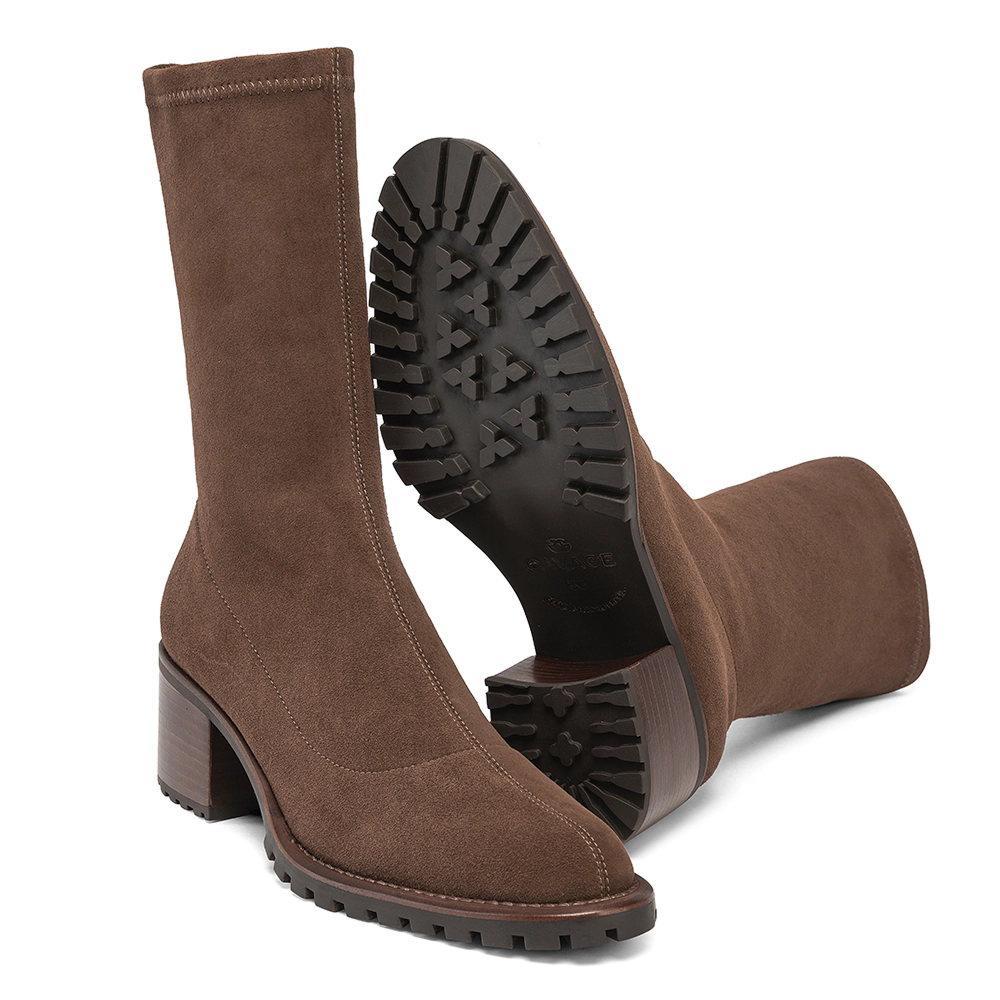 Bota Connor Pelica Acamurçada Stretch Baronesa Marrom