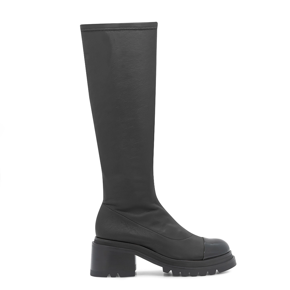 Bota Cano Longo Marchesi Verniz Preto Multi Baronesa Preto