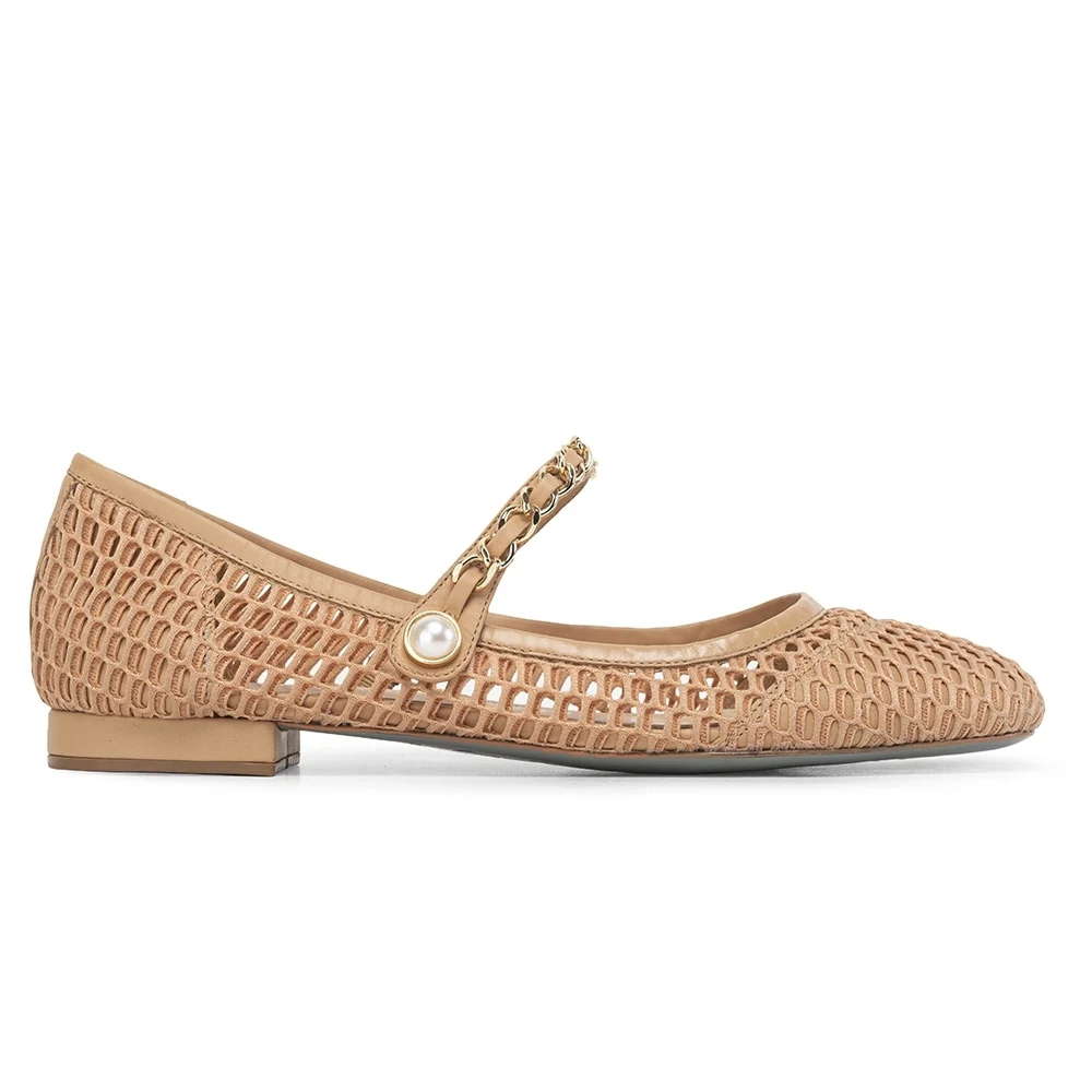 Sapatilha Jacqueline Pelica/Tela Baronesa Tan