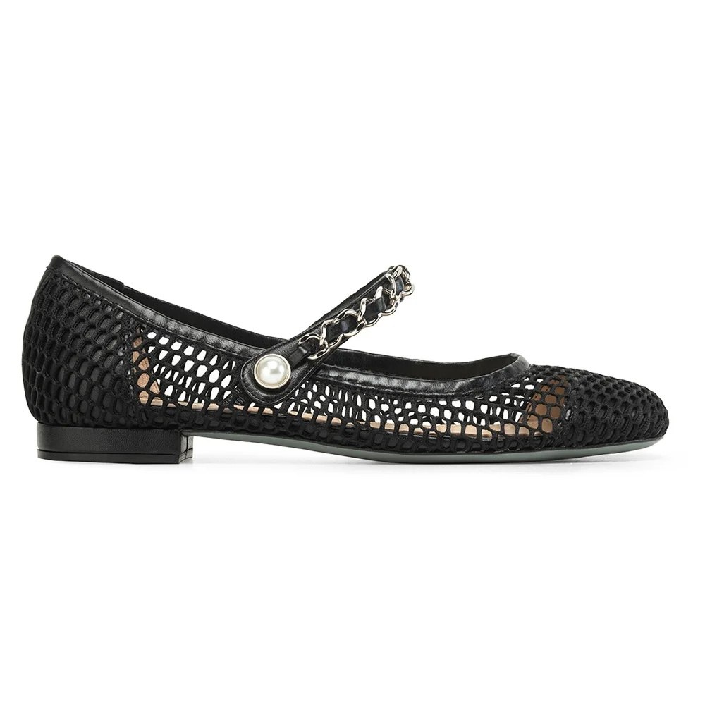 Sapatilha Jacqueline Pelica/Tela Baronesa Preto