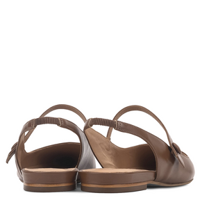 Sapatilha Slingback Narcisa Pelica Baronesa Marrom Claro