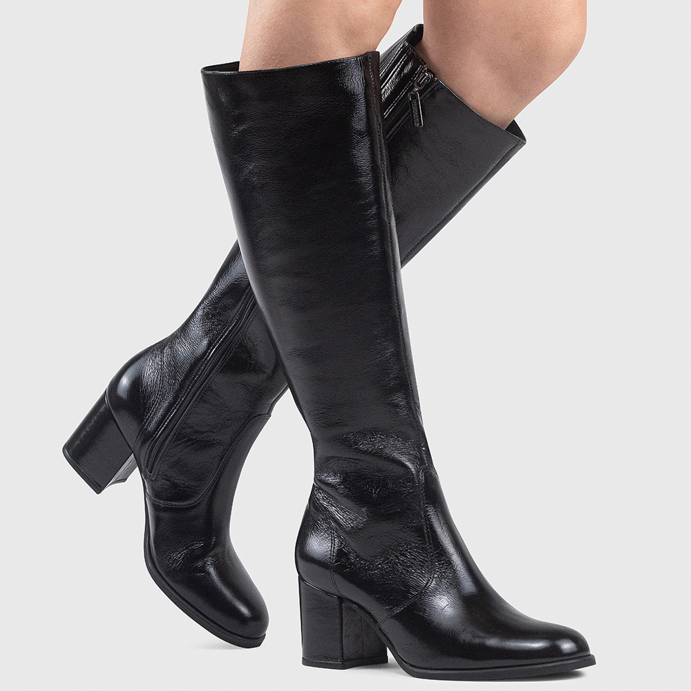 Bota Simona Verniz Vintage Baronesa Preto